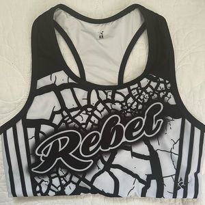 Black and White Rebel sports bra. Adult small.